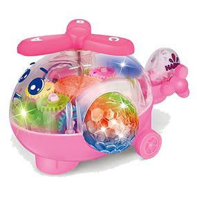 Вертолет музыкальный QF05-1, цветные внутренние детали Розовый