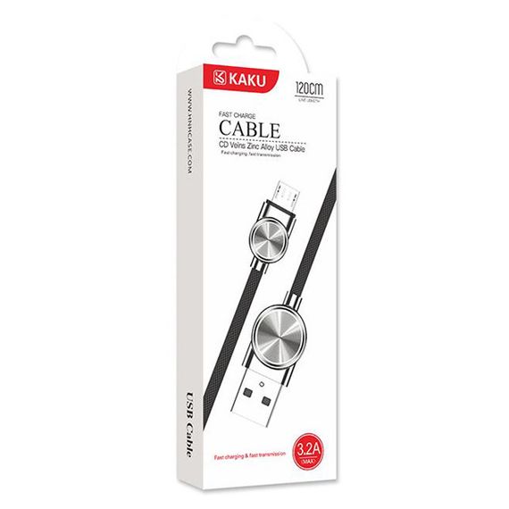 USB кабель Kaku KSC-127 USB - Micro USB 1.2m Fast charging 3.2A - Black | Зображення 2