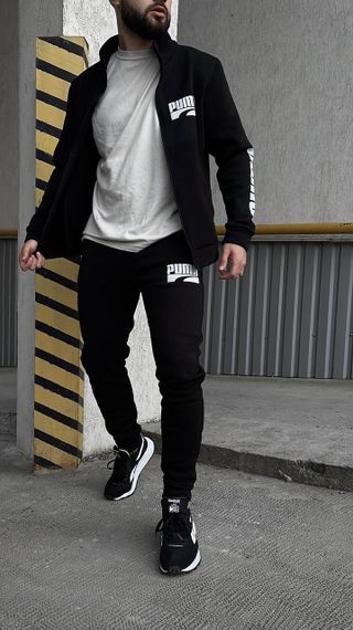 Чоловічий спортивний костюм Puma чорний | Зображення 3