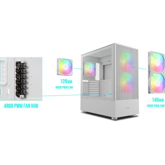 Корпус Gamdias TALOS M3 MESH WH (4711514500905) | Зображення 9