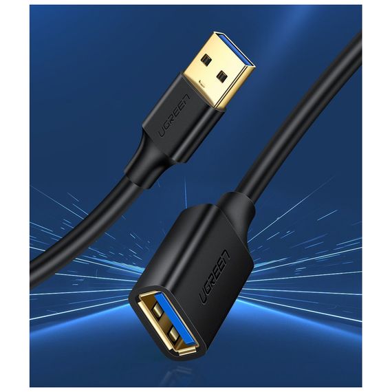 Дата кабель USB 3.0 AM/AF 0.5m US129 black Ugreen (30125) | Зображення 4