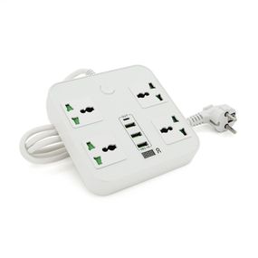 Сетевой фильтр ТВ-Т90.4 розетки + 3 USB, 2м, сечение 3х0.75мм, 3000W, White, Box