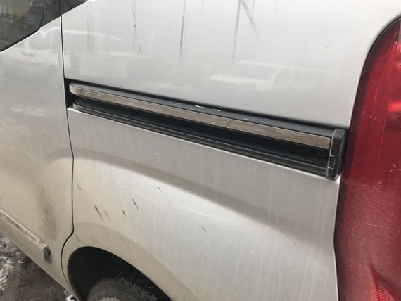 Молдинг под сдвижную дверь (2 шт, нерж.) Carmos - Турецкая сталь для Peugeot Bipper 2008-2024 гг | Зображення 3