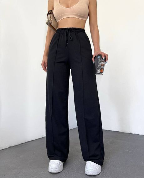 Женские широкие штаны палаццо со стрелками BF1284 цвет черный, размер 42/44 | Зображення 1