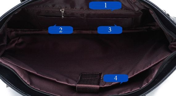 Портфель чоловічий для документів А4 на плече чорний | Зображення 5