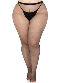 Колготки Leg Avenue Spandex micro net tights, 1X/2X, черные, в мелкую сетку, средняя посадка