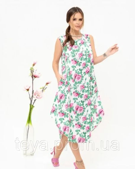 Платье для женщин цвет белый/розовый размер XL FI_007683 | Зображення 1