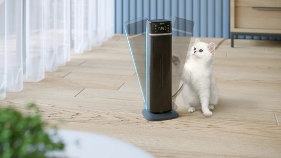 Тепловентилятор Philips 5000 Series, 20м2, 2000Вт, електр. упр-ння, 58 х 19.6 х 21.2см, керамічний, дисплей,Wi-Fi, чорний (CX5120/11) | Зображення 8
