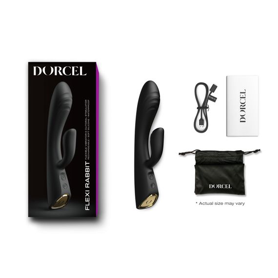 Вібратор-кролик з підігрівом Dorcel FLEXI RABBIT BLACK, гнучкий стовбур | Зображення 6