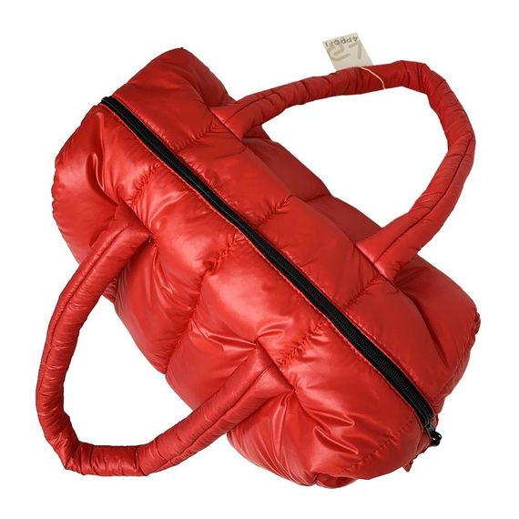 Сумка спортивна стьобана  велика 4Profi лаке червона 25246 | Зображення 3