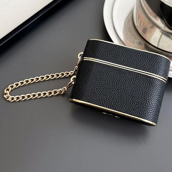 Кожаный футляр Suitcase для наушников AirPods 3 Black | Зображення 1