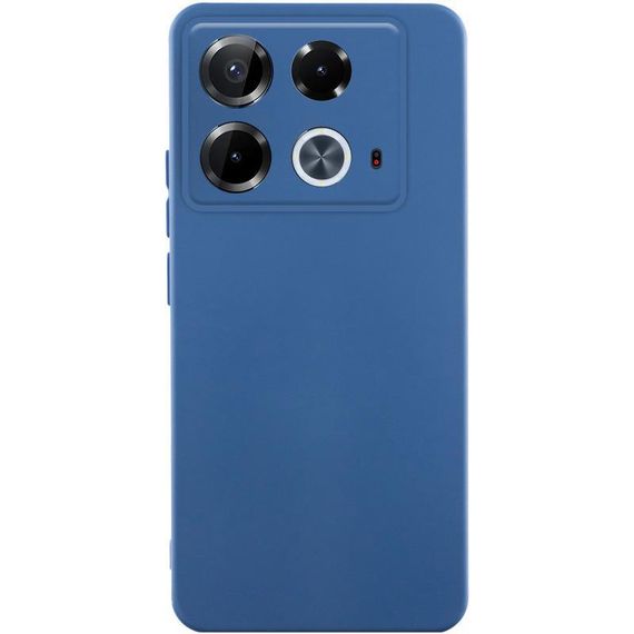 Чехол TPU GETMAN Liquid Silk Full Camera для Infinix Note 40 4G Синий / Navy Blue