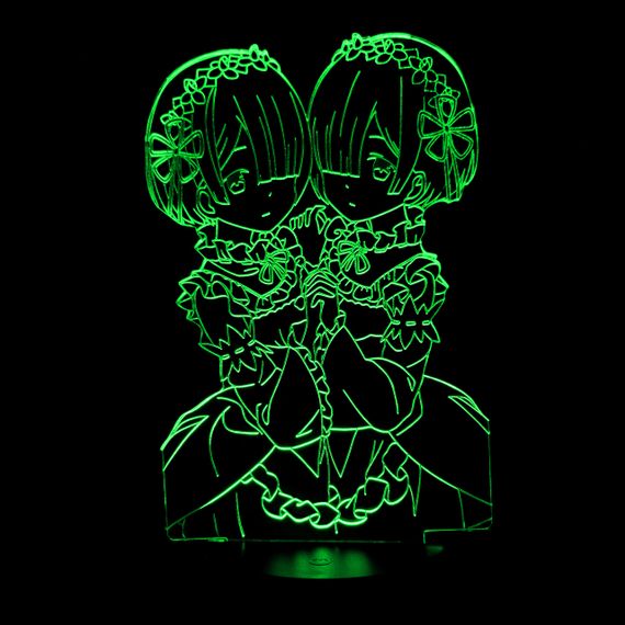 Акриловий світильник-нічник Рем та Рам зелений tty-n001193