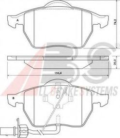Колодка гальм. диск. AUDIVW A6PASSAT передн. (вир-во ABS) A.B.S. 37156 на AUDI A4 седан (8D2, B5)