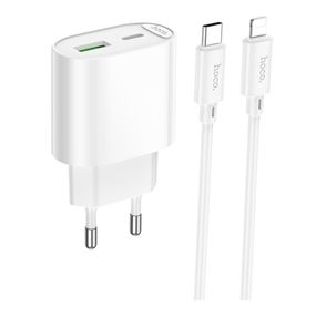 Мережевий зарядний пристрій Hoco C109A 1 USB-C/1USB PD/QC 20W+Type-C to Lightning