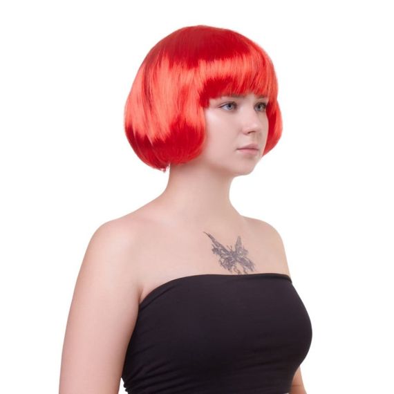 Перука каре з чубчиком Fetish Hair, червоний, 25 см