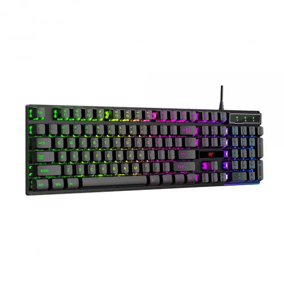 Мембранна ігрова клавіатура дротова HAVIT HV-KB101L RGB Black | Зображення 1