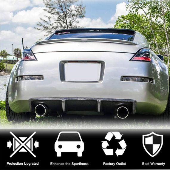 Диффузор заднего бампера (2003-2009, Карбон) для Nissan 350Z | Зображення 2