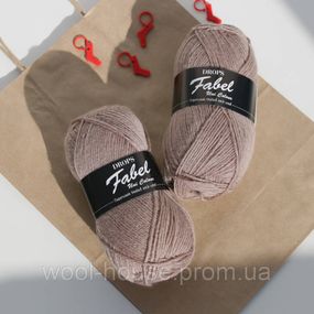 Шкарпеткова пряжа Drops Fabel - Uni print, 101 Beige