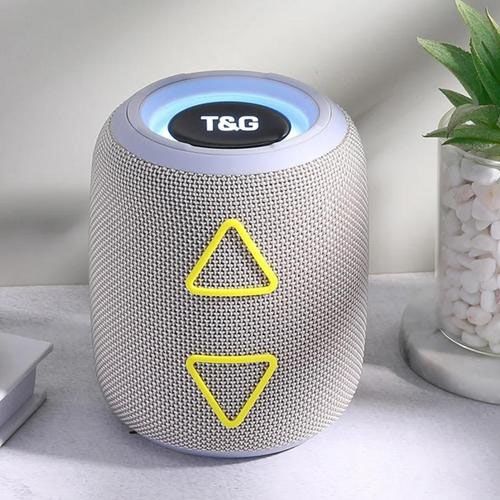 Портативная колонка TG655 5W с RGB подсветкой и ремешком. Цвет: серый | Зображення 1