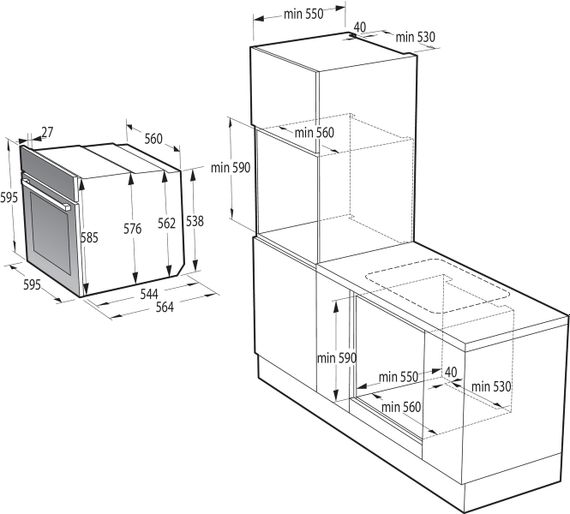 Комплект Gorenje (духовка электрическая BO6735E05B + поверхность газ на стекле GTW641EB) SET_BO6735E05B_GTW641EB | Зображення 1
