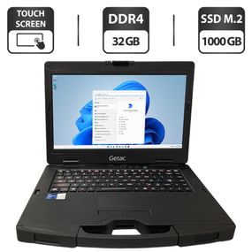 Захищений ноутбук Getac S410 G4 / 14" (1920x1080) IPS Touch / Intel Core i7-1185G7 (4 (8) ядра по 4.8 GHz) / 32 GB DDR4 / 1000 GB SSD M.2 / Intel Iris Xe Graphics / WebCam / Без стилуса б/в