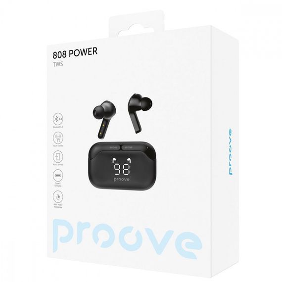 Бездротові навушники Proove 808 Power TWS black | Зображення 1