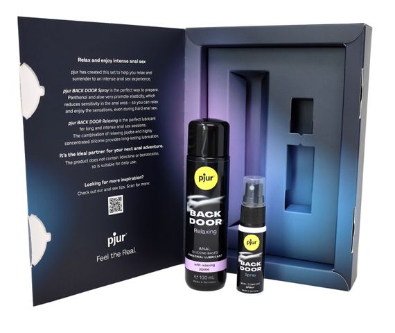Подарунковий набор pjur BACK DOOR Value Pack: силіконова змазка 100 мл та розслаблювальний спрей 20 | Зображення 1