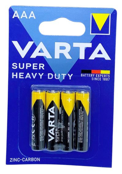 Батарейки VARTA Super Heavy Duty набір 48 шт пальчикові міні ААА R03 1.5 V сольова упаковка zinc carbon | Зображення 1