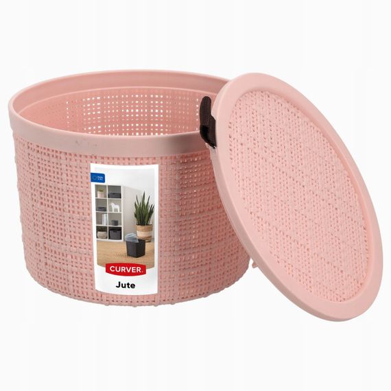 Корзина для зберігання з кришкою Curver (Курвер) Jute 2 л (01903) Рожевий | Зображення 1