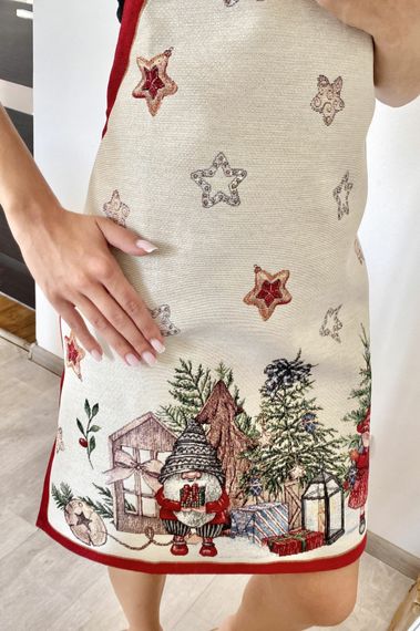 Фартух гобеленовий FEDERICA Limaso, 65x75, Новорічний, Срібний люрекс, 59% поліестер, 24% акрил, 17% бавовна, Гобелен | Зображення 2