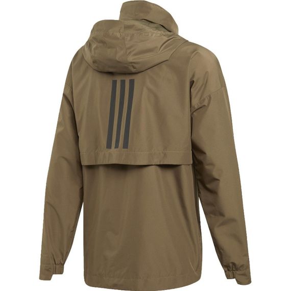 Ветровка спортивная мужская adidas Urban Clima Proof JKT DQ1616 (хаки, непромокаемая, дышит, логотип адидас) | Зображення 1