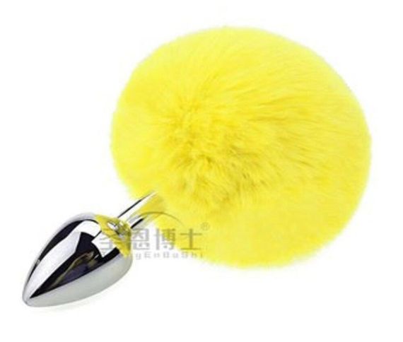 Анальна пробка з хвостом SKN-Z38 Yellow ( розмір XS ) sexstyle