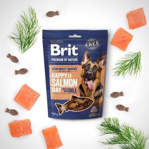 Лакомства для собак Brit Premium Semi-moist Snacks Salmon with Dill полувлажные с лососем и укропом 180 г | Зображення 1