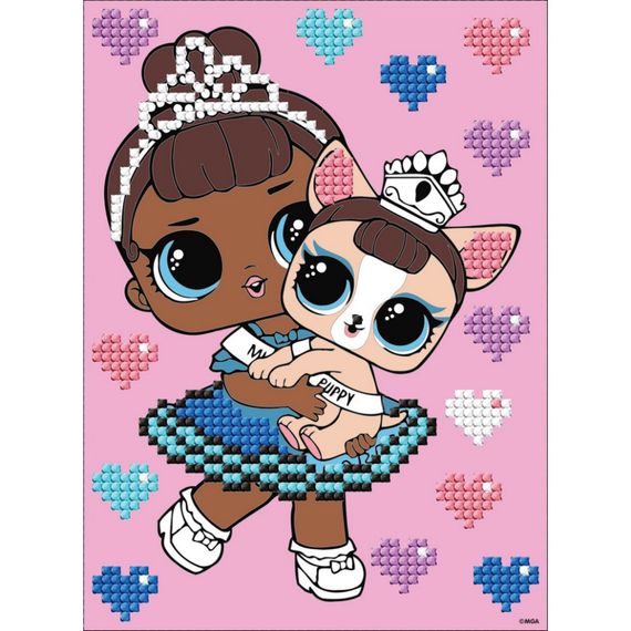 Алмазная мозаика "L.O.L. Surprise! Miss Baby With Miss Puppy" AML1201, 15x20 см