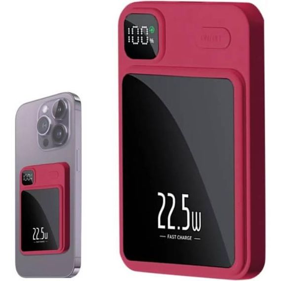 Power Bank с поддержкой беспроводной зарядки 10000мАч 22.5W Розовый