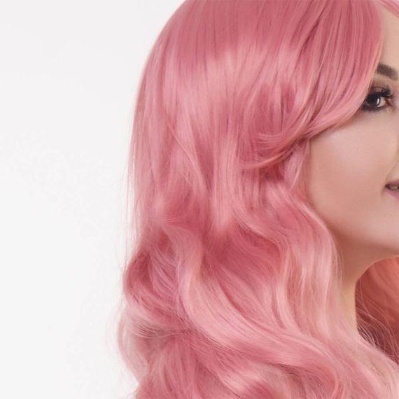 Перука довга кучерява з чубчиком Fetish Hair рожева, 60 см | Зображення 1