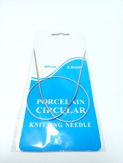 Спиці кругові 40см 2.0мм для ручного в'язання, полегшені, Porcelain circular | Зображення 1