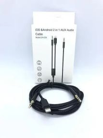 Кабель AUX 2в1 Jack+Lightning JH-039