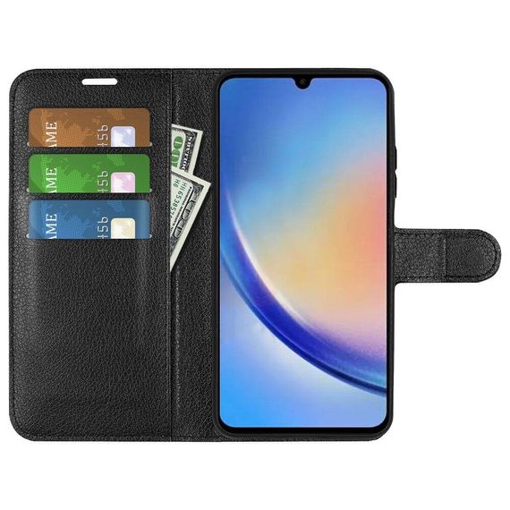 Чохол книжка з кишенями для карт на Samsung Galaxy A54 колір Чорний | Зображення 1