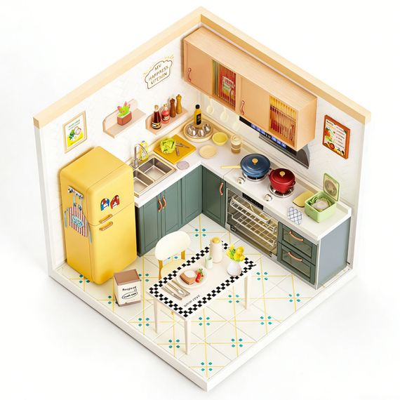 Конструктор-румбокс Кухня Mini House 8005-MH серії "Інтер'єр", зі світлом | Зображення 4