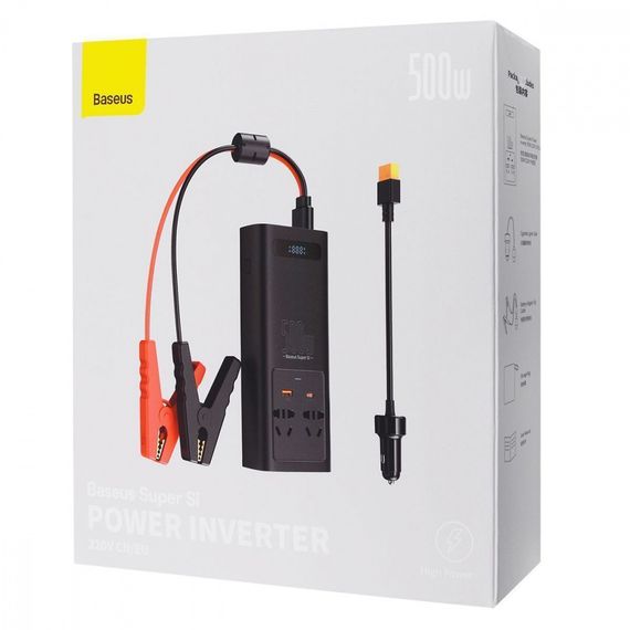 Автомобільний Інвертор Baseus Super Si Inverter 500W (220V CN/EU) | Зображення 1