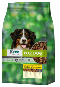 Сухой корм Экко гранула премиум для собак средних и крупных пород с курицей, шайба 5кг