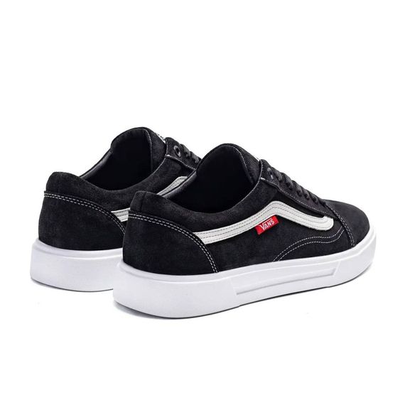 Демісезонні шкіряні (замш)  кеди Vans чорні | Зображення 9