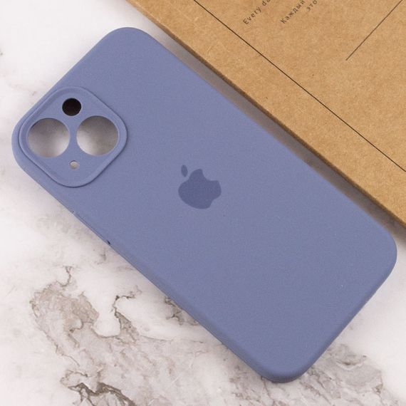 Чехол Silicone Case Full Camera Protective (AA) для Apple iPhone 14 (6.1") Серый / Lavender Gray | Зображення 3