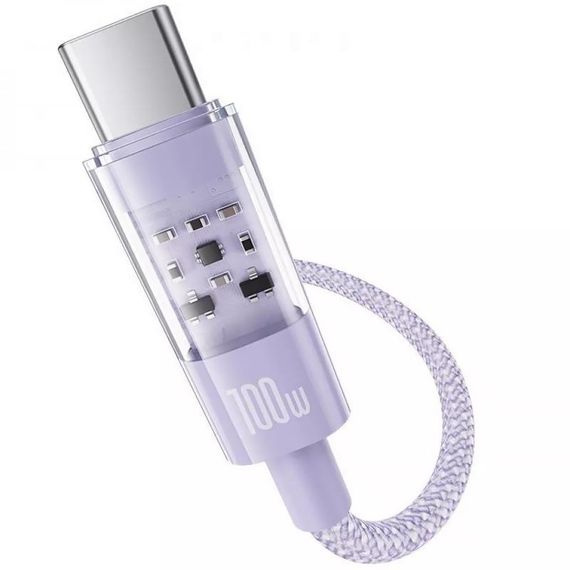 Дата кабель Baseus Gem Fast Charging Type-C to Type-C 100W (1m) (P10373000111) Nebula Purple | Зображення 2
