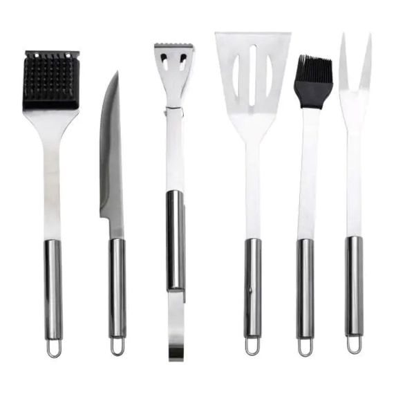 Набор аксессуаров для барбекю, мангала, гриля 6 предметов 40х10х5 см мангальные принадлежности HP-20-73 | Зображення 1