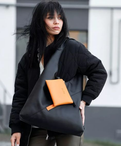 Сумка жіноча Sambag HOBO M чорний 35 х 40 х 8 см (53200129) | Зображення 5