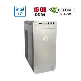 Игровой ПК Dell XPS 8910 / Intel Core i7-7700 (4 (8) ядра по 3.6 - 4.2 GHz) / 16 GB DDR4 / 256 GB SSD NVMe / nVidia GeForce GTX 760, 2 GB GDDR5, 256-bit / Win 10 Lic б/у