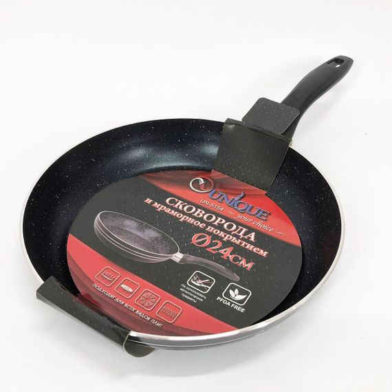 Сковорода UNIQUE UN-5154 24 см. без кришки, Сковорода з антипригарним покриттям та бакелітовою ручкою | Зображення 5